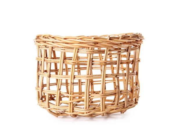 Wicker Basket White Background — Stock Photo, Image