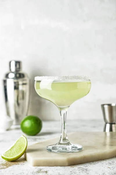 Glass Tasty Daiquiri Cocktail Light Background — Stock Photo, Image