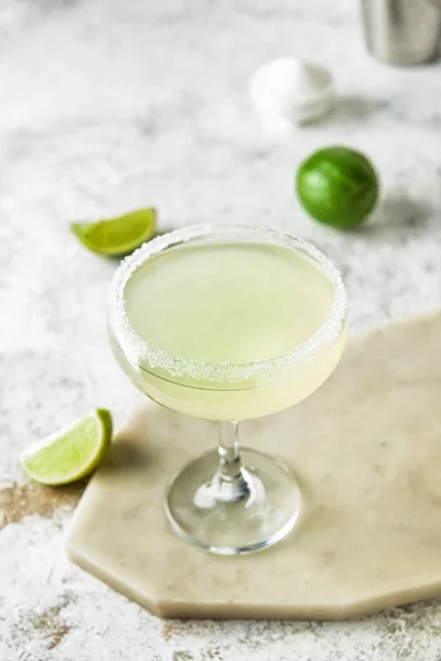 Glass Tasty Daiquiri Cocktail Light Background — Stock Photo, Image