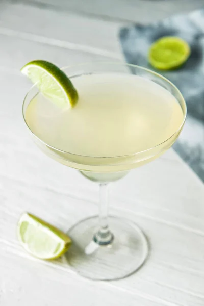 Glass Tasty Daiquiri Cocktail Light Background — Stock Photo, Image