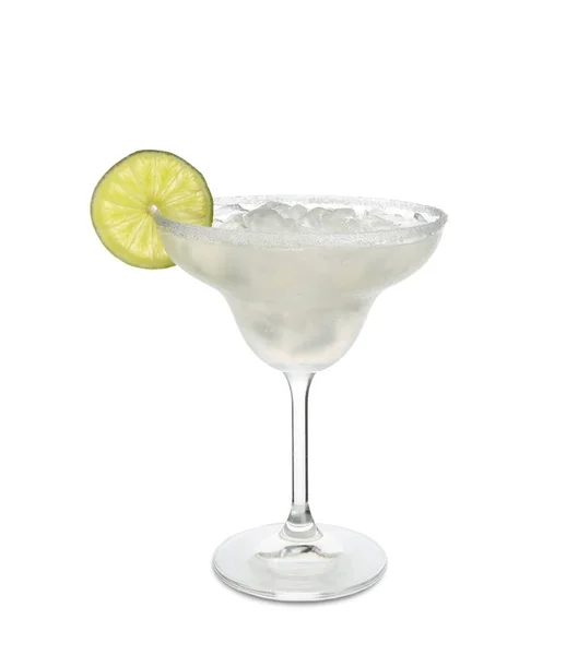 Copa Cóctel Daiquiri Frío Sobre Fondo Blanco — Foto de Stock