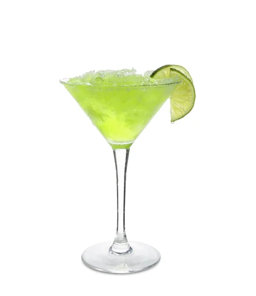 Bicchiere Gustoso Cocktail Daiquiri Sfondo Bianco — Foto Stock