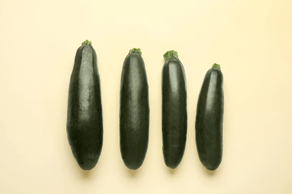 Fresh Zucchini Squashes Color Background — Stock Photo, Image