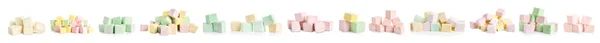 Barevné Sladké Marshmallows Bílém Pozadí — Stock fotografie