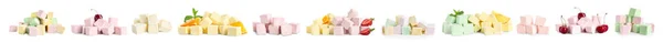 Marshmallows Doces Coloridos Fundo Branco — Fotografia de Stock