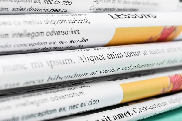 Different Newspapers Background Closeup — Stock Photo, Image
