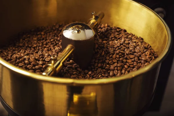 Modern coffee roaster cooling tray, closeup view