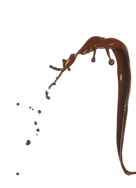 白い背景にホットチョコレートのスプラッシュ — ストック写真