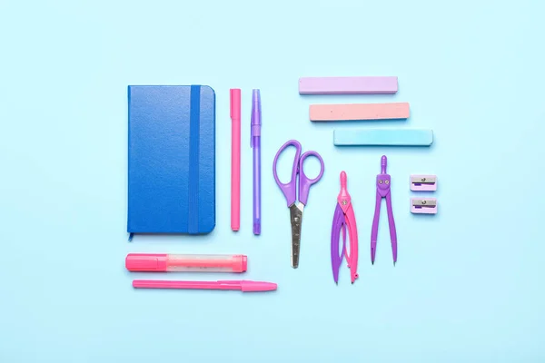 School Supplies Color Background — Stock Photo, Image