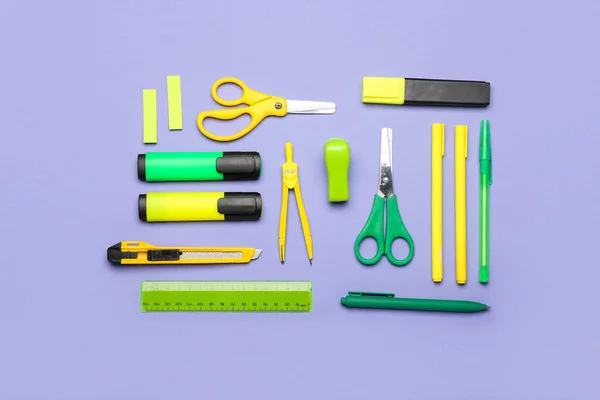 School Supplies Color Background — Stock Photo, Image