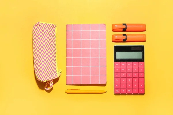 School Supplies Color Background — Stock Photo, Image