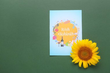 Rosh hashanah için tebrik kartı (Yahudi Yeni Yılı) renk arkaplanı