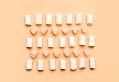 Renkli arkaplanda tatlı şekerlemeler