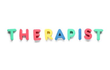 Beyaz arkaplanda Kelime Terapisti