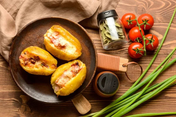 Plate Baked Potato Table — Stock Photo, Image