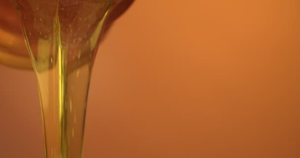 Sweet Pouring Honey Color Background Closeup — Stock Video