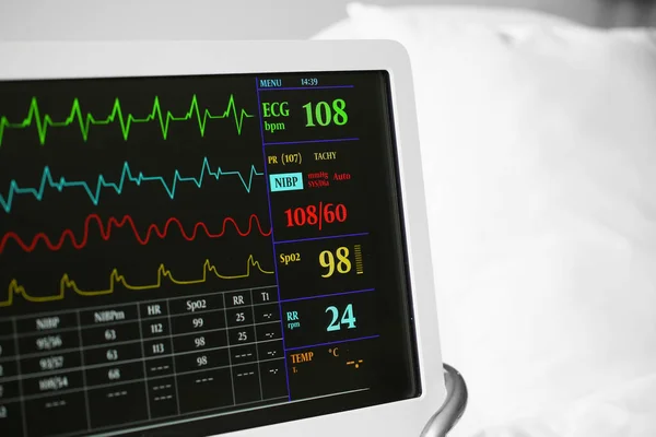 Heart Rate Monitor Clinic Closeup — Stock Photo, Image