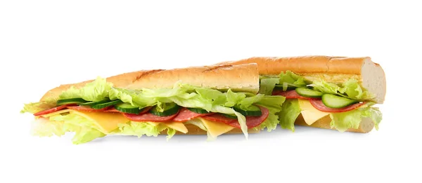 Tasty Sandwiches White Background — Stock Photo, Image