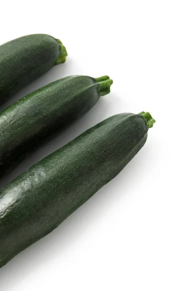 Frische Zucchini Kürbisse Auf Weißem Hintergrund Nahaufnahme — Stockfoto