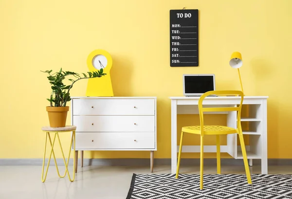 Interior Stylish Room Modern Workplace — Stock Photo, Image