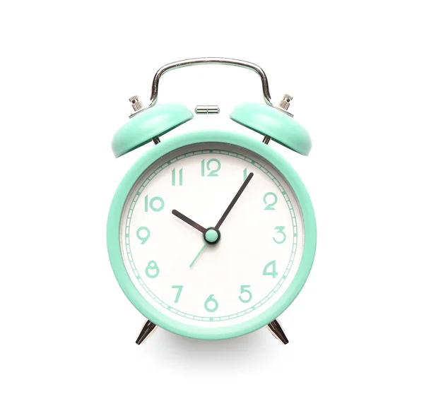 Stylish Alarm Clock White Background — Stock Photo, Image