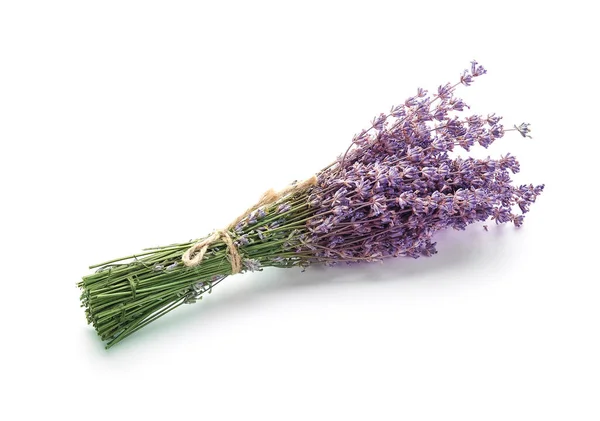 Bouquet Lavender Flowers White Background — Stock Photo, Image