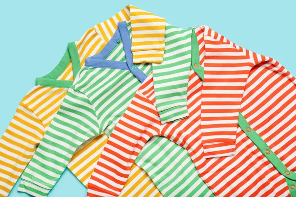 Stylish Baby Clothes Color Background — Stock Photo, Image