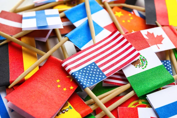 Muchas Banderas Diferentes Países Como Fondo — Foto de Stock