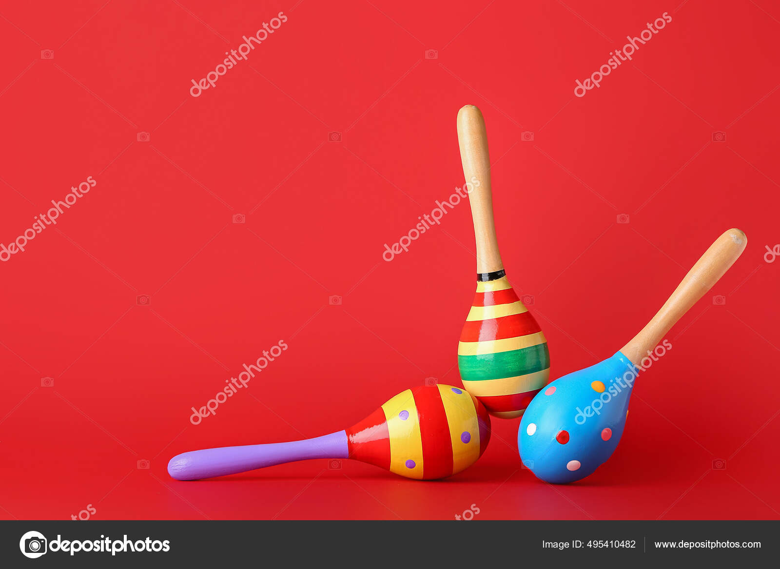 Mexican Maracas Color Background Stock Photo by ©serezniy 495410482