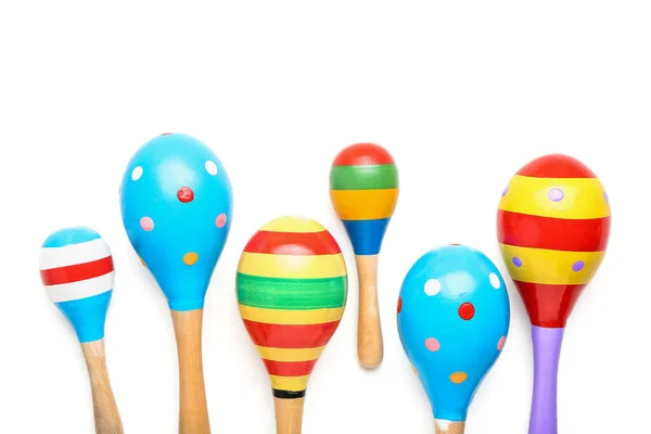 Mexikanische Maracas Auf Weißem Hintergrund — Stockfoto