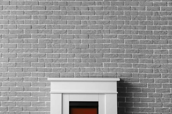 Modern Fireplace Brick Wall — Stock Photo, Image
