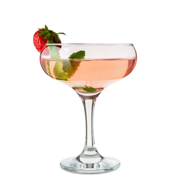 Bicchiere Gustoso Cocktail Cosmopolita Sfondo Bianco — Foto Stock