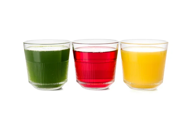 Glasses Healthy Juice White Background — Stock Photo, Image