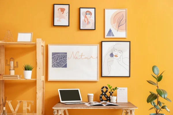 Interior Stylish Room Modern Workplace Pictures — Stock Photo, Image