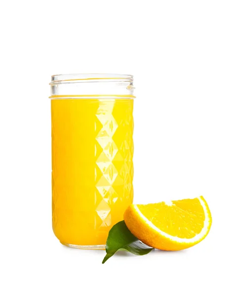 Pohár Finom Narancslé Fehér Háttér — Stock Fotó