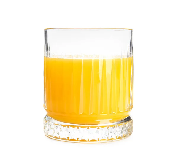 Glas Välsmakande Apelsinjuice Vit Bakgrund — Stockfoto