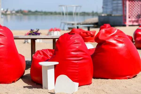 Table Chairs Beach Cafe Resort — Stock Photo, Image