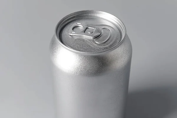 Lata Soda Sobre Fondo Gris Concepto — Foto de Stock