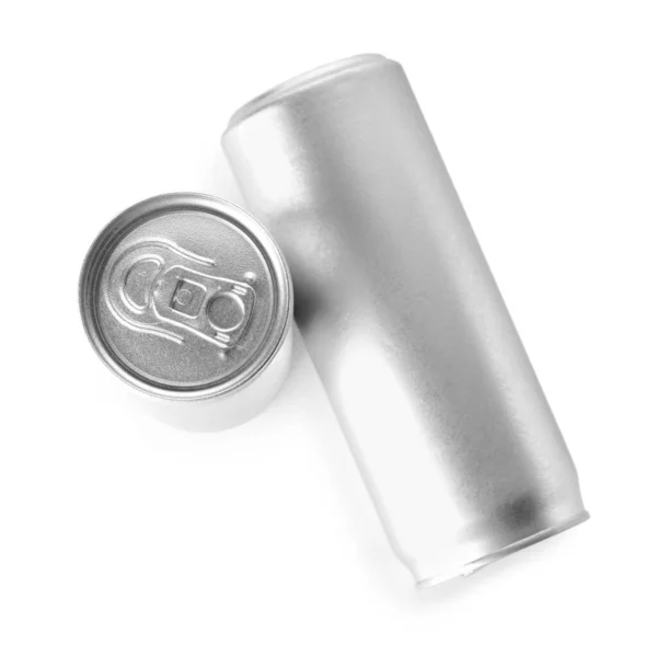 Cans Soda White Background — Stock Photo, Image