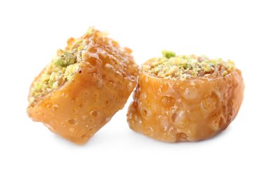 Beyaz arka planda enfes baklava