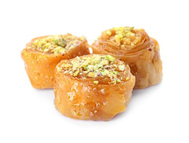 Beyaz arka planda enfes baklava