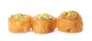 Beyaz arka planda enfes baklava