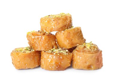 Beyaz arka planda enfes baklava