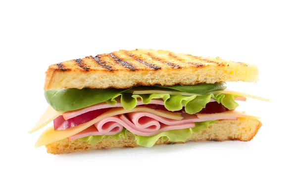 Lekkere Sandwich Witte Achtergrond — Stockfoto