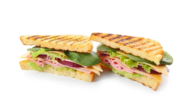 Вкусные Сэндвичи Белом Фоне — стоковое фото