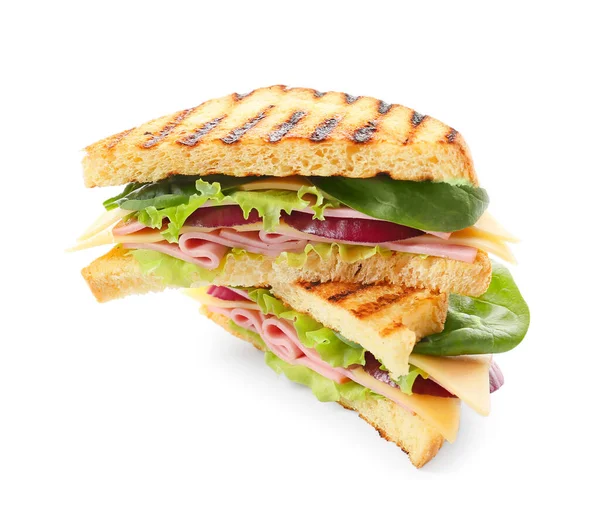 Tasty Sandwiches White Background — Stock Photo, Image