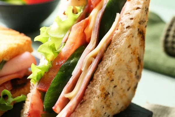 Tasty Sandwich Table Closeup — Stock Photo, Image