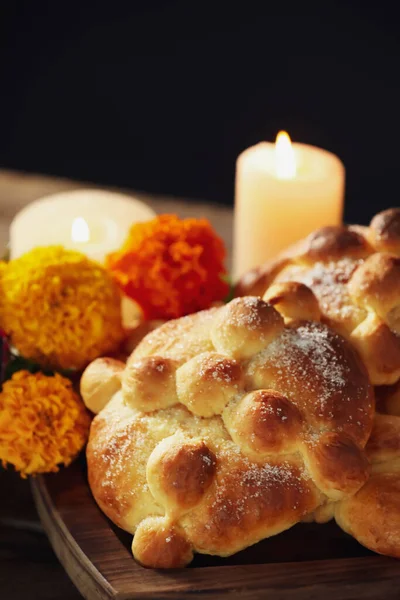 Pan Los Muertos Mesa Celebración Del Día Muertos México Día — Foto de Stock