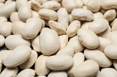 Arkaplan olarak çiğ fasulye, yakın plan