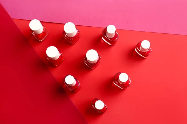 Bottles Nail Polishes Color Background — Stock Photo, Image